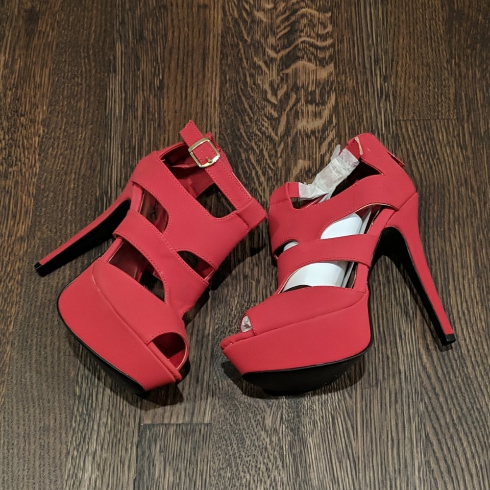 Red Platform Heels